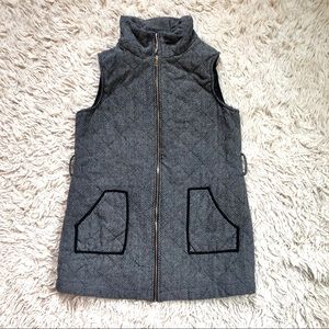 Twenty Second Herringbone Quilted Zip Up Vest